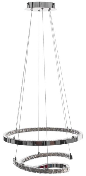 Toolight Toolight, LED závěsné křišťálové svítidlo s dálkovým ovládáním APP773-2CP, chromová, OSW-05024