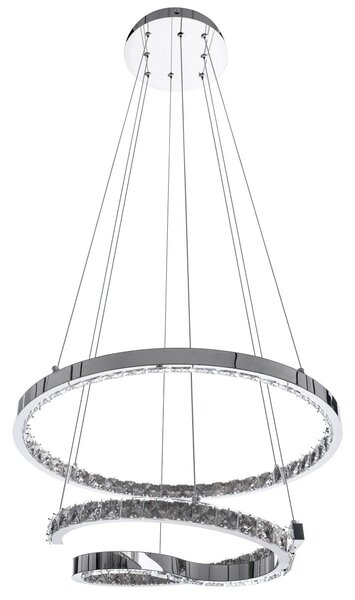 Toolight Toolight, LED závěsné křišťálové svítidlo s dálkovým ovládáním APP773-2CP, chromová, OSW-05024