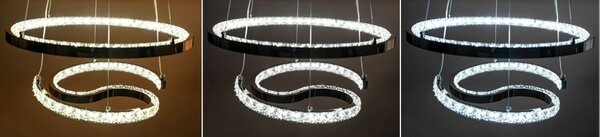 Toolight Toolight, LED závěsné křišťálové svítidlo s dálkovým ovládáním APP773-2CP, chromová, OSW-05024