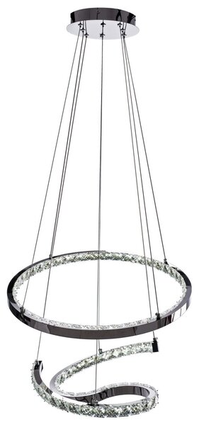 Toolight Toolight, LED závěsné křišťálové svítidlo s dálkovým ovládáním APP773-2CP, chromová, OSW-05024