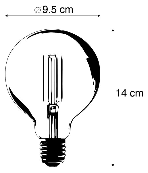 Chytrá LED žárovka E27 G95 zlatá 7W 806lm 1800K - 3000K