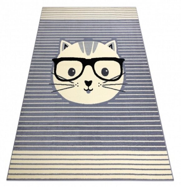 Dětský kusový koberec PP Cat šedý 140x190cm