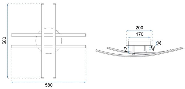 Toolight - Moderní LED stropní svítidlo APP398-C, chromová, OSW-06914