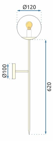 Toolight Moderní lampa Sconce černá 75cm APP579-1W