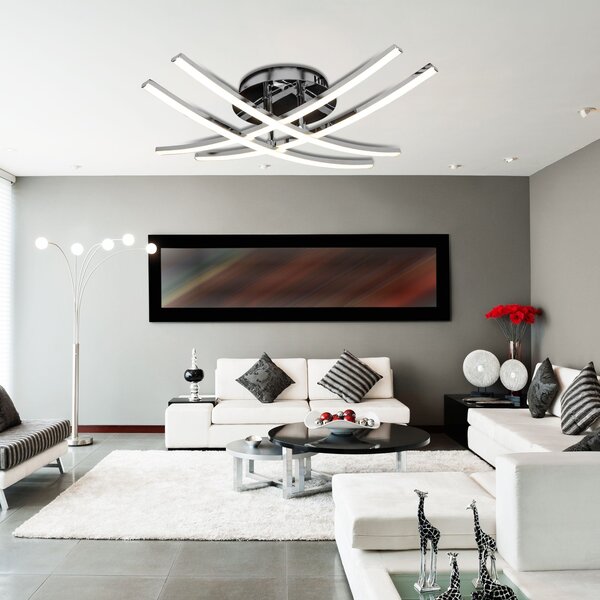 Toolight - Moderní LED stropní svítidlo APP398-C, chromová, OSW-06914