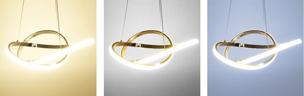 Toolight - Moderní LED kruhové závěsné stropní svítidlo + dálkové ovládání APP390-CP, zlatá, OSW-06906