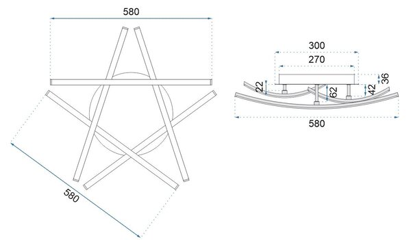 Toolight - Moderní stropní LED svítilna APP399-C, chrom, OSW-06915