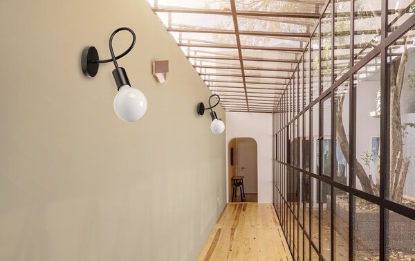 Toolight Kovová nástěnná lampa PARADISE černá 392199