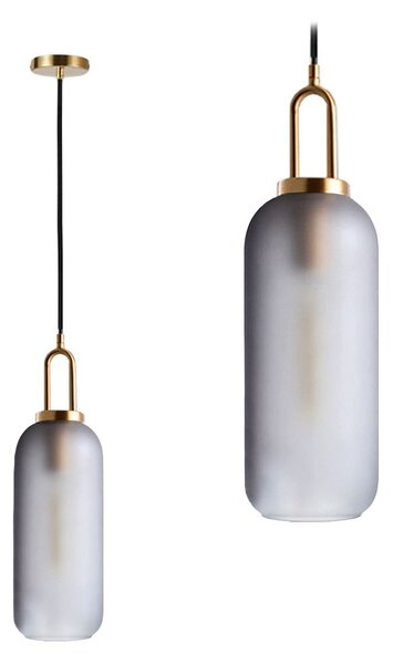 Toolight - Skleněná závěsná svítilna 1xE27 60W APP442-CP, zlatá, OSW-05934