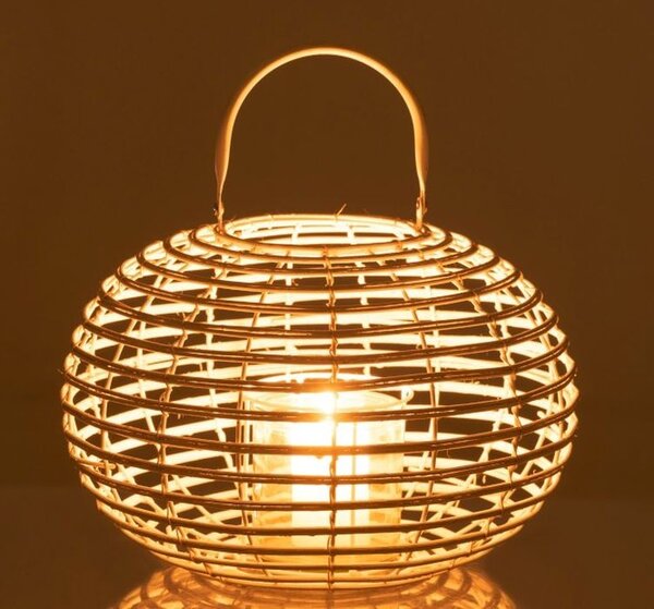 Bílá bambusová lucerna Bamboo - Ø 34*26 cm - J-Line by Jolipa