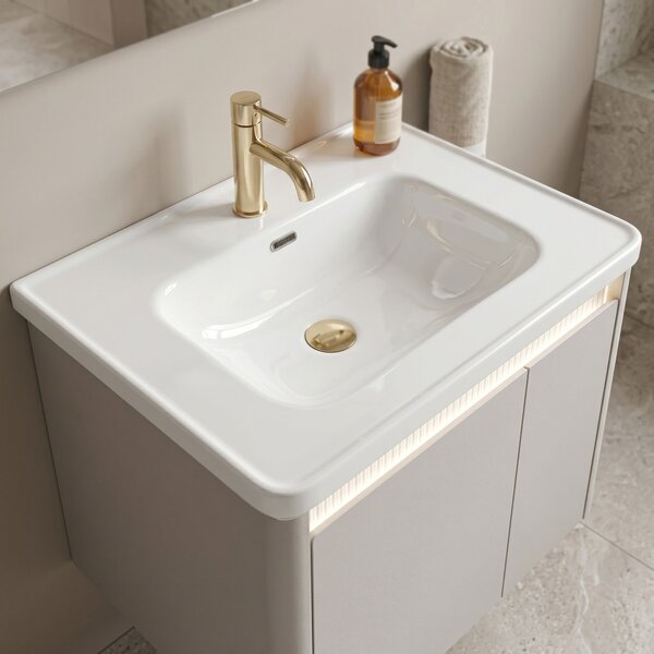 Sada koupelnového nábytku s umyvadlem Sora DE07-60 Beige 60CM