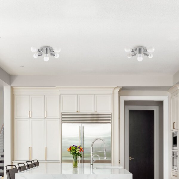 Toolight - Stropní kovová 6-ramenná lampa 6xE27 60W APP709-6C, chromová, OSW-05206