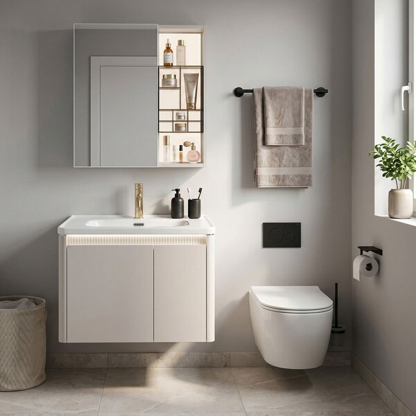 Sada koupelnového nábytku s umyvadlem Sora DE07-60 Beige 60CM
