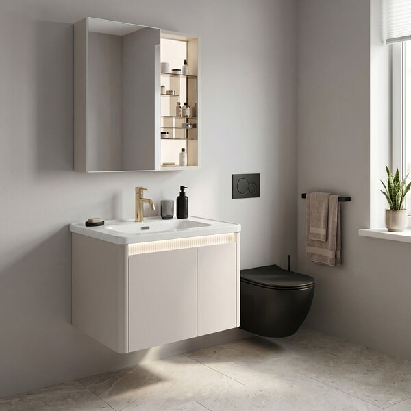 Sada koupelnového nábytku s umyvadlem Sora DE07-60 Beige 60CM