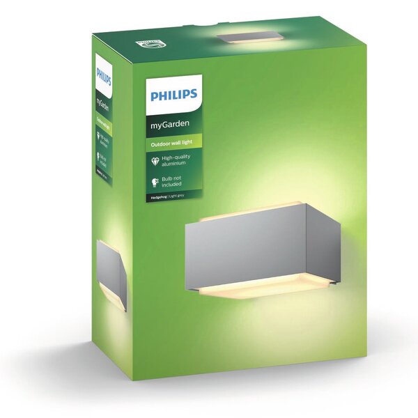 Philips Venkovní nástěnné svítidlo Hedgehog E27, IP44 Barva: Šedá