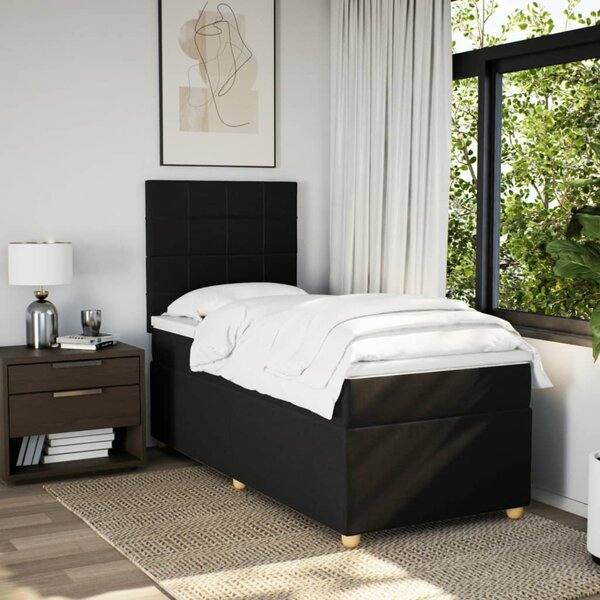 Box spring postel s matrací černá 80 x 200 cm textil 3291109