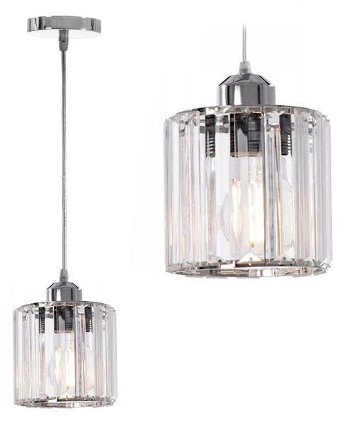 Toolight - Stropní křišťálové svítidlo 1xE27 60W APP508-1CP, chromová, OSW-08549