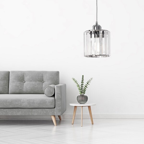 Toolight - Stropní křišťálové svítidlo 1xE27 60W APP508-1CP, chromová, OSW-08549