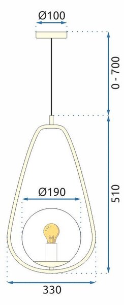 Toolight - Stropní svítidlo 1xE27 60W APP472-1CP, zlatá, OSW-00650