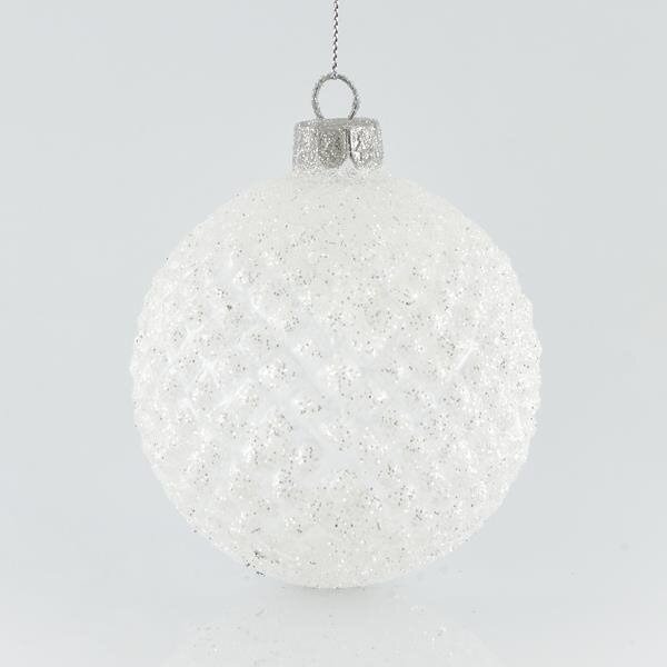 Eurolamp Vánoční ozdoby transparentní skleněný míč, 8 cm, set 4 ks
