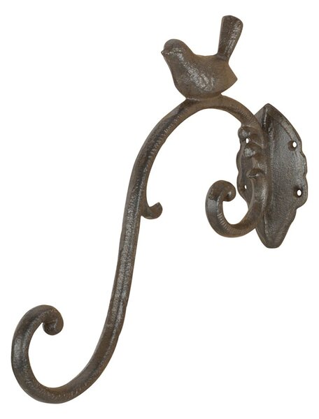 Litinový držák na květináč Vintage, 6,5x24 cm, hnědá