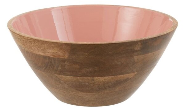 Dřevěná miska s růžovým vnitřkem Enamell large - ∅ 30*12,5cm