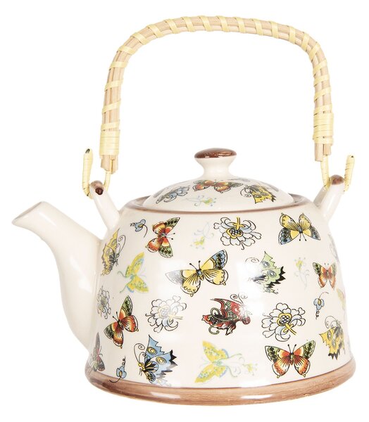 Porcelánová konvička na čaj s motýlky - 17*12*10 cm / 0,6L
