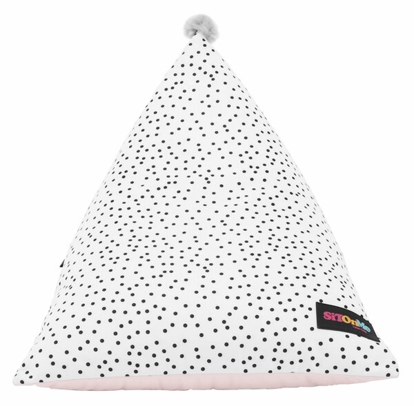 Kondela Sedací vak, bílá/růžová/šedá, POMPOM
