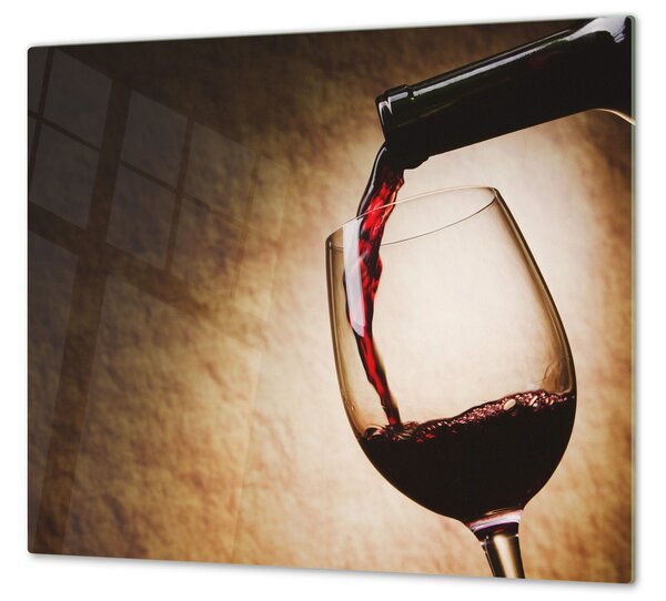 Ochranná deska sklenice červeného vína - 40x40cm / Bez lepení na zeď