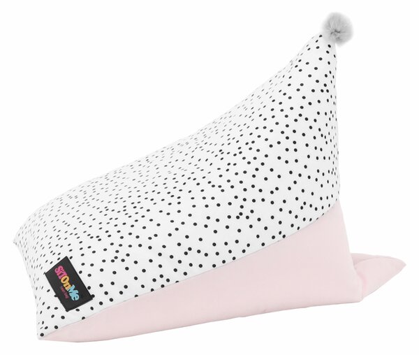 Kondela Sedací vak, bílá/růžová/šedá, POMPOM
