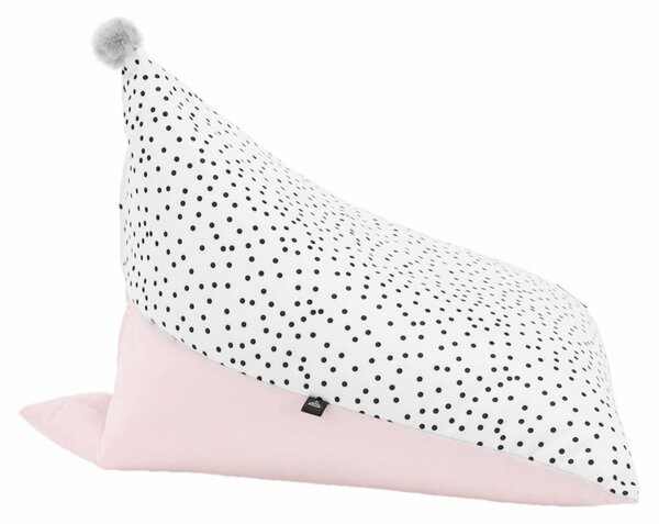 Kondela Sedací vak, bílá/růžová/šedá, POMPOM