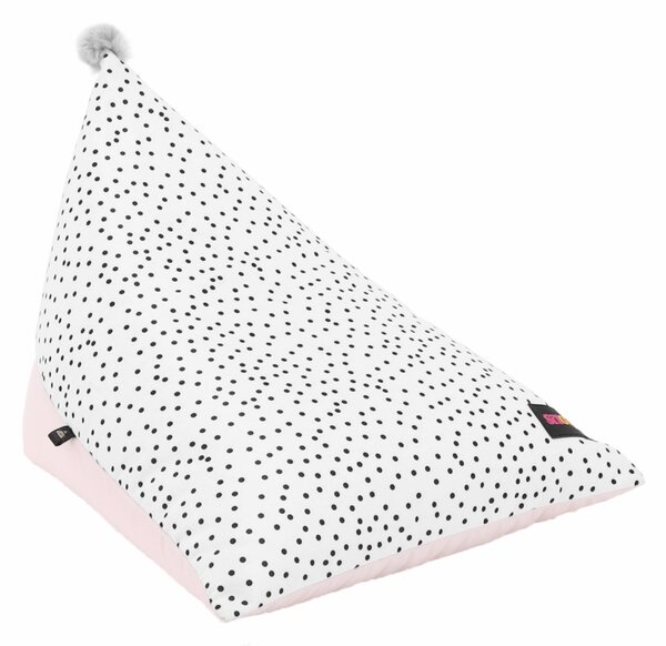 Kondela Sedací vak, bílá/růžová/šedá, POMPOM