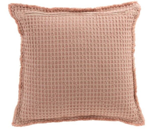 Růžový bavlněný vaflový polštář Waffle - 50*50 cm - J-Line by Jolipa