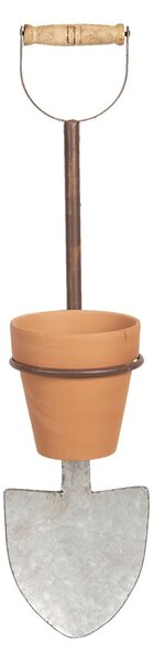 Květináč s držákem ve tvaru rýče - 17*17*63 cm - Clayre & Eef