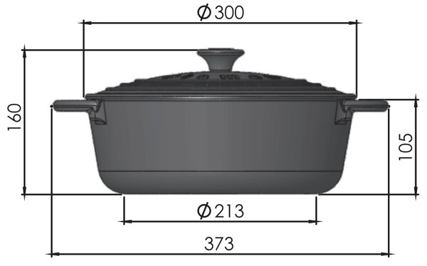 PLAMEN Litinový hrnec s víkem 5,7 l
