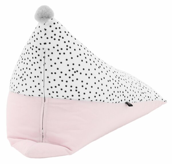 Kondela Sedací vak, bílá/růžová/šedá, POMPOM