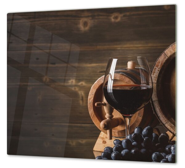 Ochranná deska sudy červeného vína - 40x40cm / S lepením na zeď