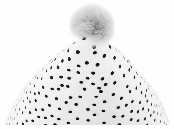 Kondela Sedací vak, bílá/růžová/šedá, POMPOM