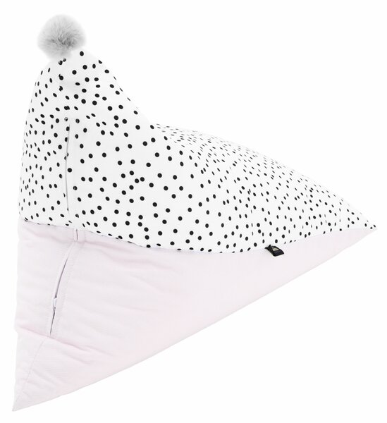 Kondela Sedací vak, bílá/růžová/šedá, POMPOM