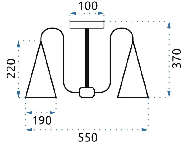 Toolight - Skandidávská závěsná lampa 5-ramenná 5xE27 60W APP442-CP, černá-hnědá, OSW-03696