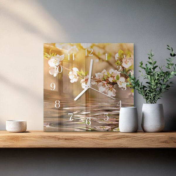 Skleněné hodiny Květiny zskb-30x30-00084530