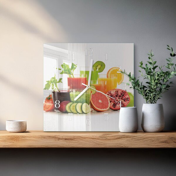 Skleněné hodiny Džusy zskb-30x30-00090405