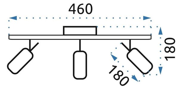 Toolight Stropní / nástěnné bodové svítidlo APP747-3C