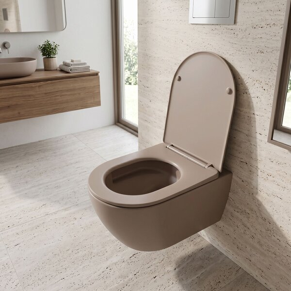 Závěsná WC mísa REA Focus Tornado Taupe