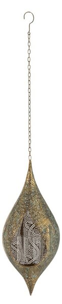 Zlatý závěsný kovový svícen Oriental antik gold - 18*16*85 cm