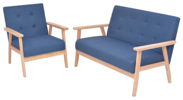 2dílná sedací souprava textilní čalounění modrá