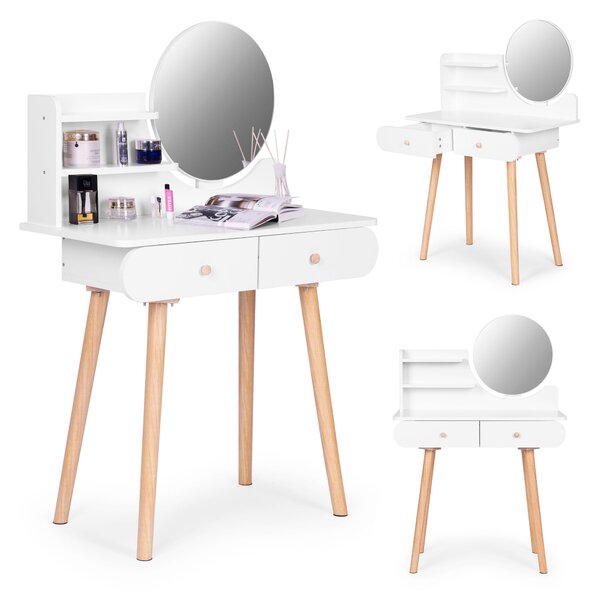 Velký moderní kosmetický toaletní stolek se zrcadlovými policemi