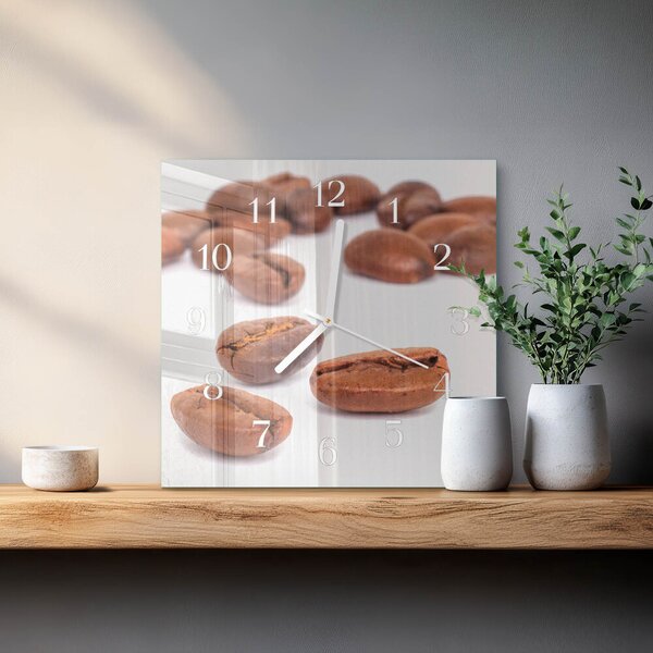 Skleněné hodiny Kávová zrna zskb-30x30-00090678