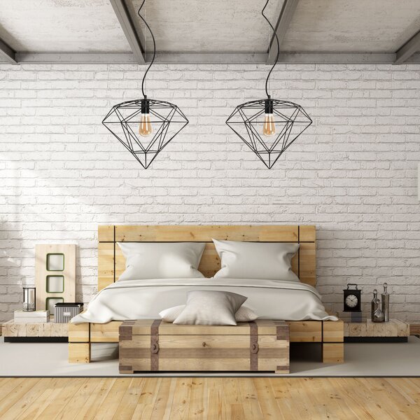 Toolight - Závěsná lampa 1xE27 DIAMENT 392197, černá, OSW-08570
