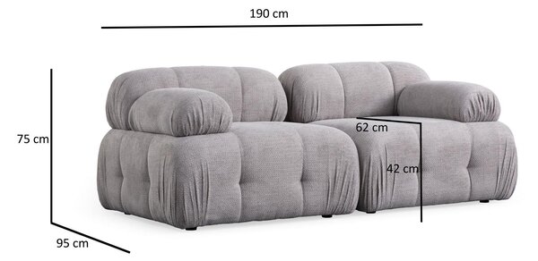 Rohová sedací souprava Pettit 2 (světle šedá)